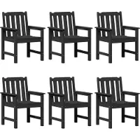vidaXL Gartenstuhl 6 Stk. Schwarz Polyethylen