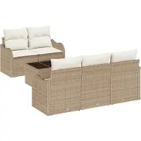vidaXL Gartensofa-set Beige Poly-Rattan