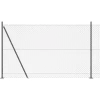 vidaXL Maschendrahtzaun mit Betonsockel 10 x 1,6 m Grau Netz