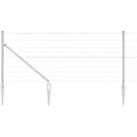 vidaXL Schweißdrahtzaun mit Spikes 50 x 1 m Verzinkter Stahl Silber