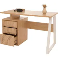 Mendler Schreibtisch MCW-O32, Bürotisch Computertisch Arbeitstisch, Schublade, Melamin Holz, 77x118x58cm ulme natur