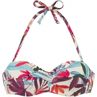 LASCANA Bügel-Bandeau-Bikini-Top "Imani" mit sommerlichem Blätterprint