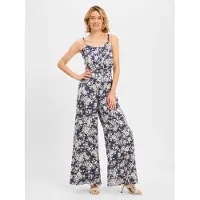 Swing Jumpsuit Damen blau gemustert, 34 780792-0001-00340