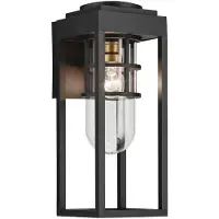 Kichler Elstead Hone Außenwandleuchte E27 Strukturiertes Schwarz Glas klar IP44 Anti-Meerwasser
