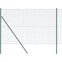 vidaXL Geschweißter Drahtzaun, bodenverankert 25 x 1,5 m Grün Netz