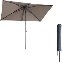 Kopu Leon Sonnenschirm Rechteck 150x250cm mit Hülle - Balkonschirm Taupe