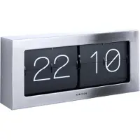 Karlsson - Wand-/Tischuhr Boxed Flip - Gebürsteter Stahl - 37x17,5x9cm