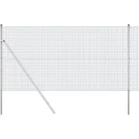 vidaXL Geschweißter Drahtzaun, bodenverankert 50 x 1 m Silber Netz