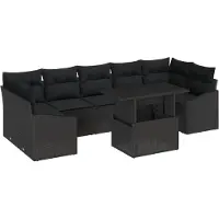vidaXL Garten-Sofa-Set 8 Stk. Schwarz Poly-Rattan