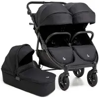 Beemoo BFF60 2 Geschwisterwagen inkl. Liegewanne, Night Black, Doppelkinderwagen