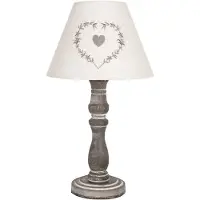 Clayre & Eef Tischlampe Ø 23x40 cm Grau Holz