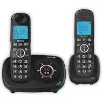 Alcatel XL595B Voice Duo, DECT-Telefon, Kabelloses Mobilteil, Freisprecheinrichtung, 100 Eintragungen, Anrufer-Identifikation, Schwarz