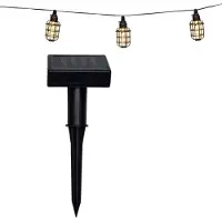 Grundig Solar Lichterkette – Außenlampe Solar – Lichterkette Außen 10 LED Lampen – Außenlampe Wetterfest – Warmweiß – IP44