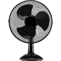 Lifetime Tischventilator 35W Ventilator für Tisch und Schreibtisch - Fan mit Griff, 3 Geschwindigkeiten und Neigbarer Funktion - Leise und Geräuschlos 65dB - Schwarz
