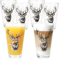 MamboCat 6x Alois Trinkgläser 250ml H13,1cm Saft-Gläser Limo-Glas Wasser Softdrink Hirsch