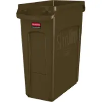 Rubbermaid Abfallbehälter Slim Jim, Kunststoff, Fassungsvermögen 60 Liter, braun