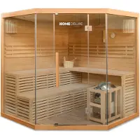 HOME DELUXE Sauna »Skyline XL BIG«, inkl. 8 kW Saunaofen mit integrierter Steuerung, für 6 Personen - beige