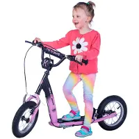 NILS Offroad Roller mit Höhenverstellung des Lenkers - Roller mit Großen Luftreifen für Kinder - Cityroller mit pneumatischen Rädern - WH113N - Rosa
