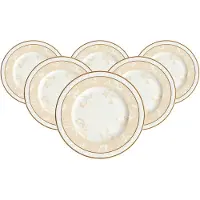 Villeroy & Boch Frühstücksteller "Frühstücksteller Ivoire ø 22,7 cm 6er Set weiß-gold"