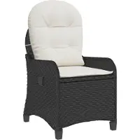 vidaXL Liegestuhl mit Kissen Schwarz 56 x 66 x 95 cm Poly-Rattan