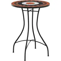 vidaXL Mosaik-Bistrotisch Terrakottarot und Weiß Ø50x70 cm Keramik