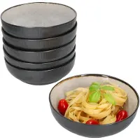 MamboCat 6x Reactive Glaze Dark Cement Bowl-Schale 500ml Schüssel Grau Dessert Salat