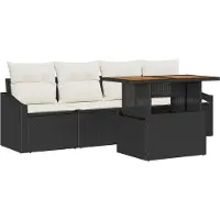 vidaXL Garten-Sofa-Set 5 stk. Schwarz Poly Rattan