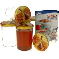 MamboCat 6er Set Sturzglas 435 ml Carino To 82 Deckel mit Honigwabe incl. Diamant Gelierzauber Rezeptheft