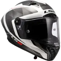 LS2 FF805 Thunder GP Raute Carbon Helm, weiß/grau, S (55/56)