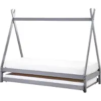 Beliani Kinderbett mit Lattenrost Grau Kieferholz Einzelbett 90 x 200 cm für Kleinkind Modernes Kinderzimmer