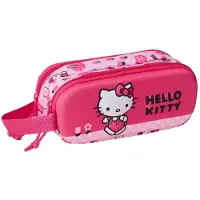 Hello Kitty 3D Doppel-Federmäppchen, Rosa
