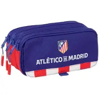 Safta Dreifaches Mehrzweck-Etui Atlético Madrid Blau Weiss Rot 21,5 x 10 x 8 cm