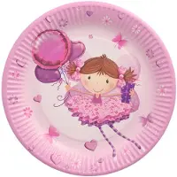 Papstar 10 Teller, Pappe rund Ø 23 cm "Little Dancer" (89366, 10 Stück)