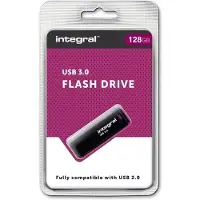 Integral Flashdrive 128GB USB3.0 Schwarz, Snap-on-Kappe Design