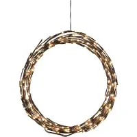 Konstsmide - LED Dekoration, variabel als Lichterkranz / Lichtergirlande, braun, 240 warm weiße Dioden, 24V Außentrafo, braunes Kabel ; 3365-600