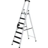 MUNK Günzburger Steigtechnik Stufen-Stehleiter einseitig begehbar mit clip-step relax 7 Stufen