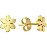 Vivance Paar Ohrstecker "Edelstahl gelb PVD beschichtet Blume"