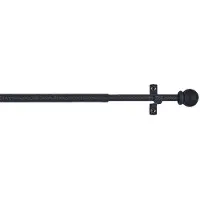 Big Buy Cooking CINTACOR | Dekorative Gardinenstange, ausziehbare Gardinenstangenhalterung aus Metall mit Schrauben und Halterungen, verstellbare Stange | Durchmesser 10mm | Farbe: Schwarze Kugel, 50-75cm