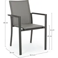 Bizzotto Konnor Stuhl Aluminium Anthrazit