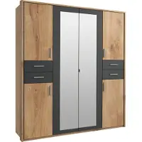 Wimex Kleiderschrank Vegas Schlafzimmerschrank Ausführung wählbarPlankeneiche / Graphit
