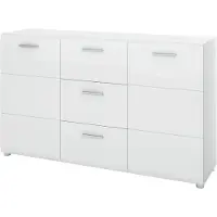 Die Möbelfundgrube Sideboard weiß hochglanz 144 cm 2-türig - MERANO