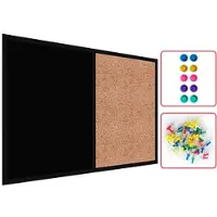 Allboards Kombitafel magn.Kreidetafel + Kork 90x60 cm, SCHWARZ