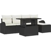 vidaXL Gartensofa-set 6 stk. Schwarz Poly-Rattan