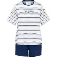 Tom Tailor Shorty "Zaria" 2 tlg. Streifendesign, Kurzarm, Rundhalsausschnitt, kurze Hose, Baumwollmix