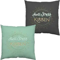Sheepworld Kissen Anti-Stress 40 x 40 cm, Grün/Schwarz