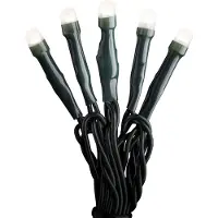 Konstsmide 6344-120 Micro LED Lichterkette, gefrostet, verschweißt, 100 warm weiße Dioden, 30V Innentrafo, dunkelgrünes Kabel