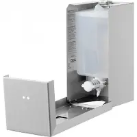 Qbic-Line Seifenspender mit Drucktaste Edelstahl 900 ml Geeignet für flüssige Seife, Alkohol-Gel, L