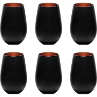 Ich-zapfe Farbige Trinkgläser ELEMENTS 6er-Set, zweifarbig Schwarz-Bronze, 456 ml