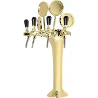 Ich-zapfe Komplett Set - Schanksäule, Bierzapfsäule Gold 4-leitig, elegant