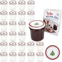 MamboCat 25er Set Sturzglas 350ml Einmachglas + TO-Deckel 82 Weihnachtstraum + Heft